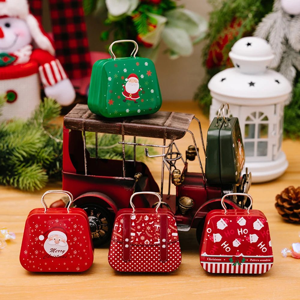 Christmas Tin Gift Box  – Charming Metal Storage Boxes with Lids for Holiday Treats