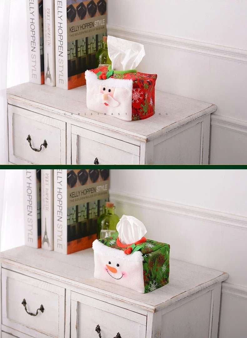 Christmas Tissue Box – Santa Claus & Snowman Décor for Home
