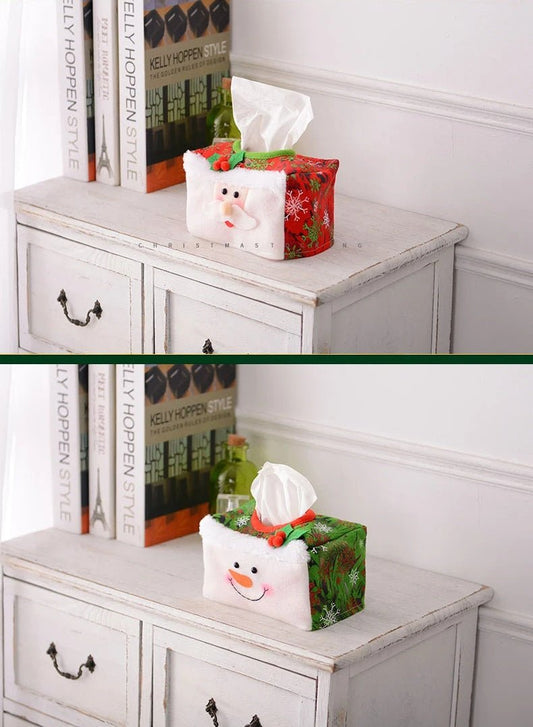 Christmas Tissue Box – Santa Claus & Snowman Décor for Home