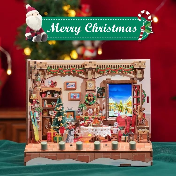 Christmas Cottage DIY Miniature House Kit | Music Box