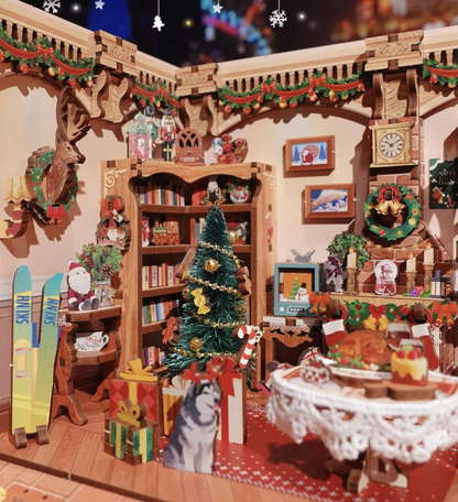 Christmas Cottage DIY Miniature House Kit | Music Box