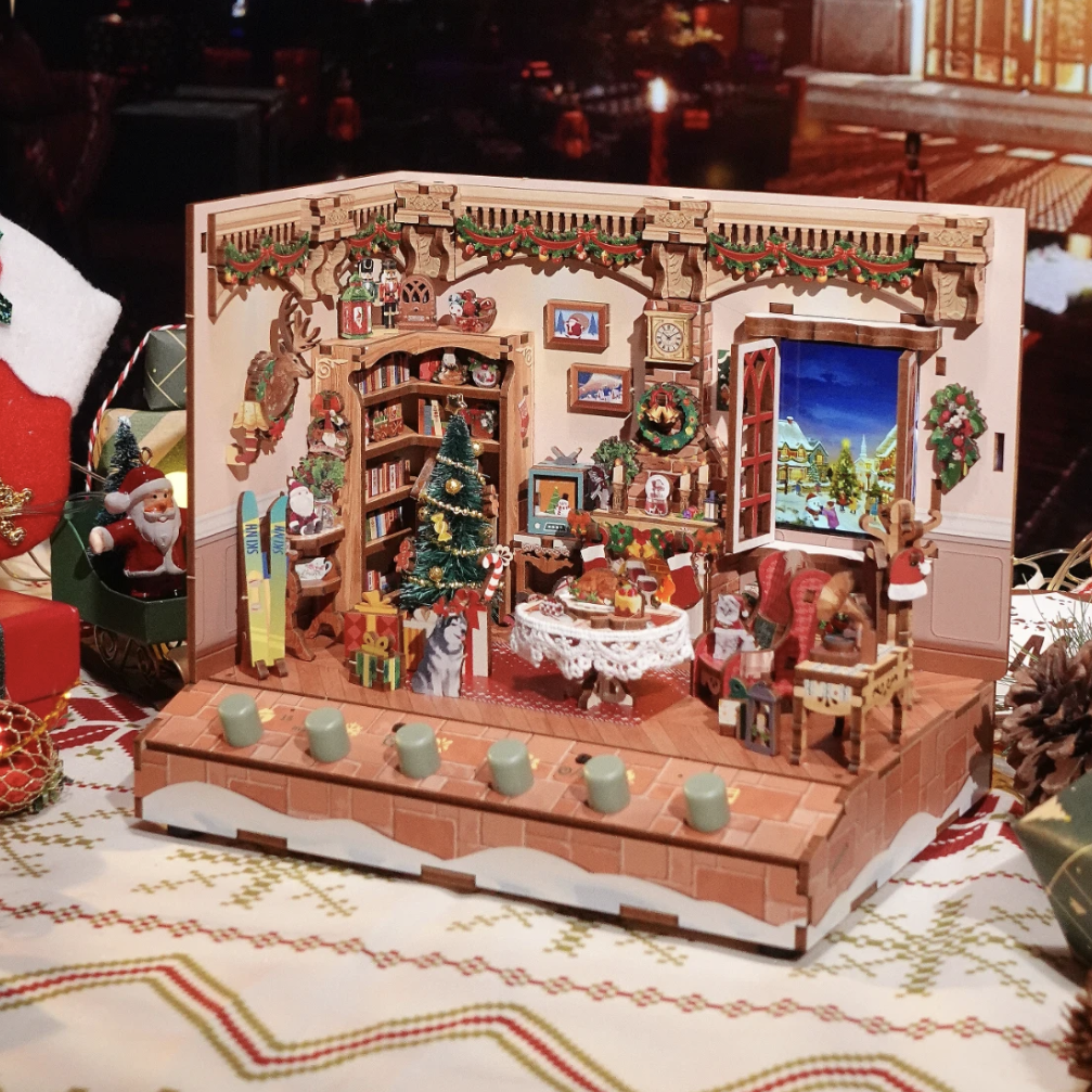 Christmas Cottage DIY Miniature House Kit | Music Box