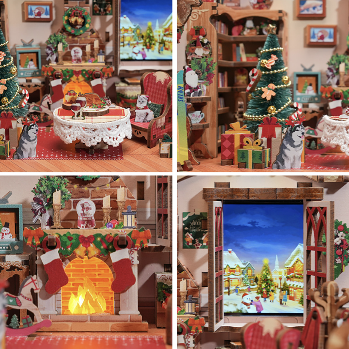 Christmas Cottage DIY Miniature House Kit | Music Box