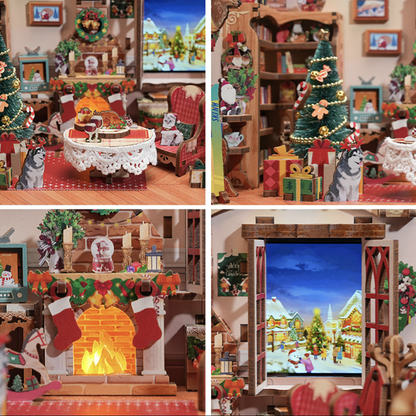 Christmas Cottage DIY Miniature House Kit | Music Box