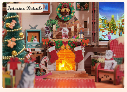Christmas Cottage DIY Miniature House Kit | Music Box