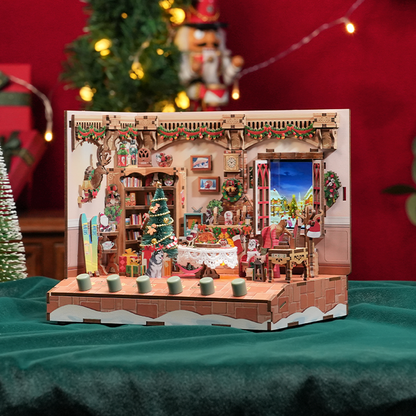Christmas Cottage DIY Miniature House Kit | Music Box