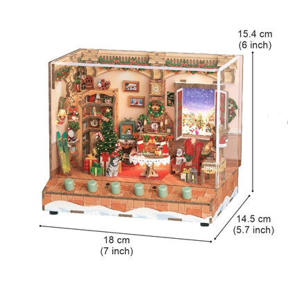 Christmas Cottage DIY Miniature House Kit | Music Box