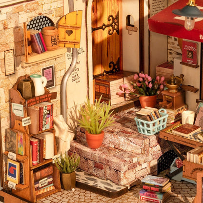 Corner Bookstore DIY Miniature Dollhouse kit