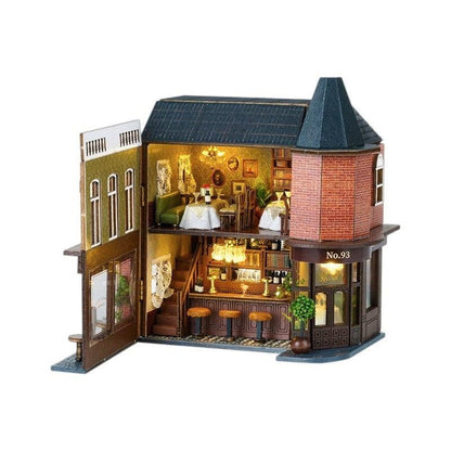 Corner Restaurant DIY Dollhouse Kit | Mini House