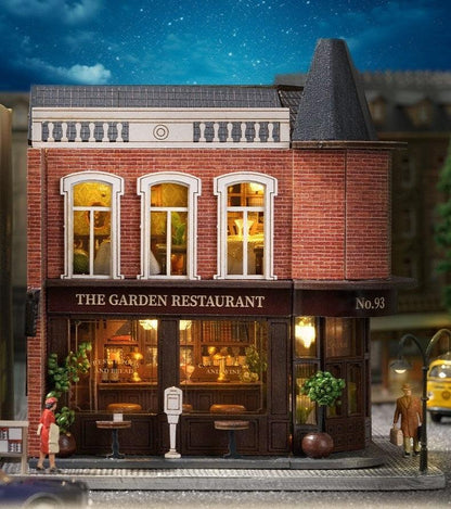 Corner Restaurant DIY Dollhouse Kit | Mini House