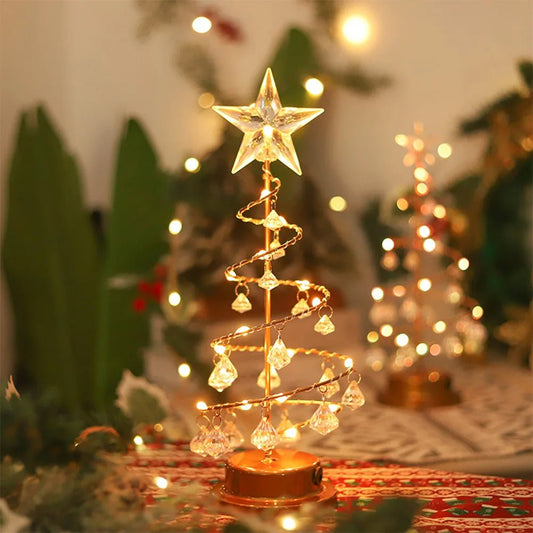 Crystal Christmas Tree LED Lamp – Sparkling Christmas, Valentine’s, or Birthday Decor for a Dreamy Bedroom Glow