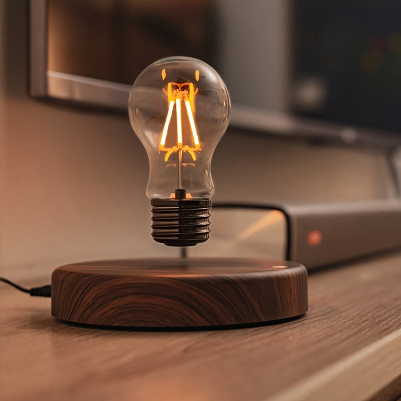 Magnetic Levitation Light Bulb – Floating LED Desk Lamp with Rotating Bulb for Unique Home Décor and Creative Christmas Gifts