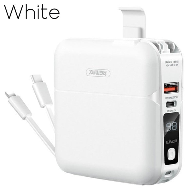 4-in-1 Fast Charging Wall Charger, with Power Bank Function, Charging Cable & Phone Adapter, for Home, Office and Travel (US Standard Plug)