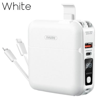 4-in-1 Fast Charging Wall Charger, with Power Bank Function, Charging Cable & Phone Adapter, for Home, Office and Travel (US Standard Plug)