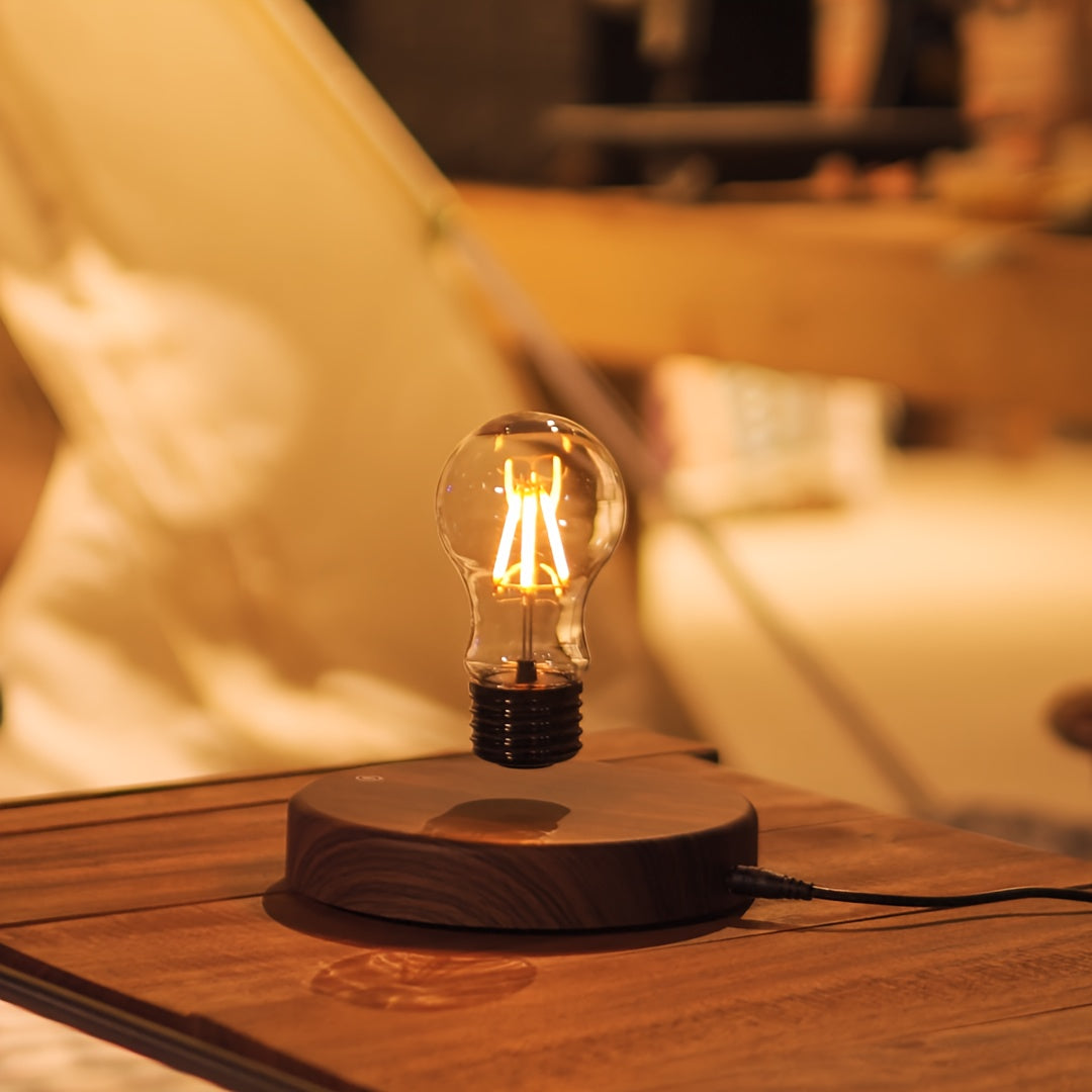 Magnetic Levitation Light Bulb – Floating LED Desk Lamp with Rotating Bulb for Unique Home Décor and Creative Christmas Gifts