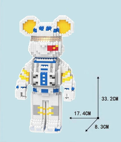 DIY Mini Cartoon Building Block Bearbrick Model – Light-Up Building Block Toy for Kids, Perfect Christmas & Birthday Gift