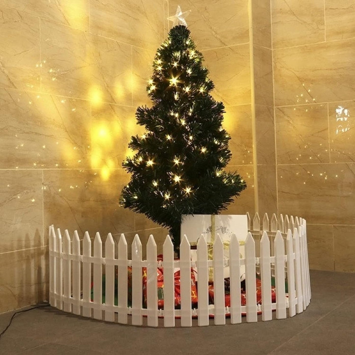 Christmas Tree Fence - Christmas White Fence for Home Decor Easy to Assemble