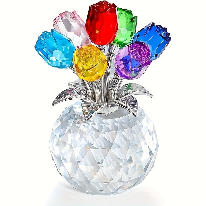 Eternal Crystal Artificial Rose Bouquet – Everlasting Romantic Gift for Valentine’s Day, Anniversaries, Christmas, Mother's or Father's Day