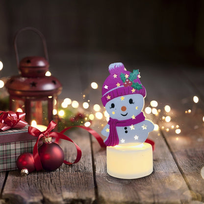 Electronic LED Christmas Candle Lamps – Adorable Santa, Snowman & Tree Night Lights for Festive Home, Party, & Garden Décor