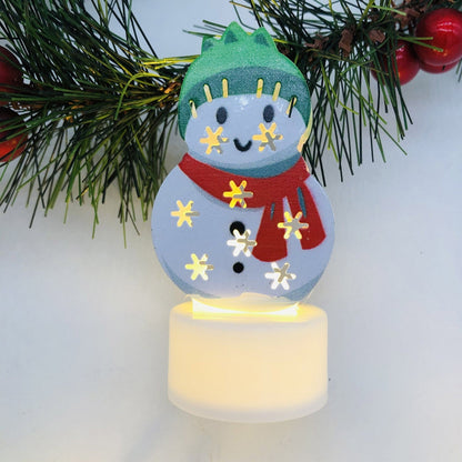 Electronic LED Christmas Candle Lamps – Adorable Santa, Snowman & Tree Night Lights for Festive Home, Party, & Garden Décor