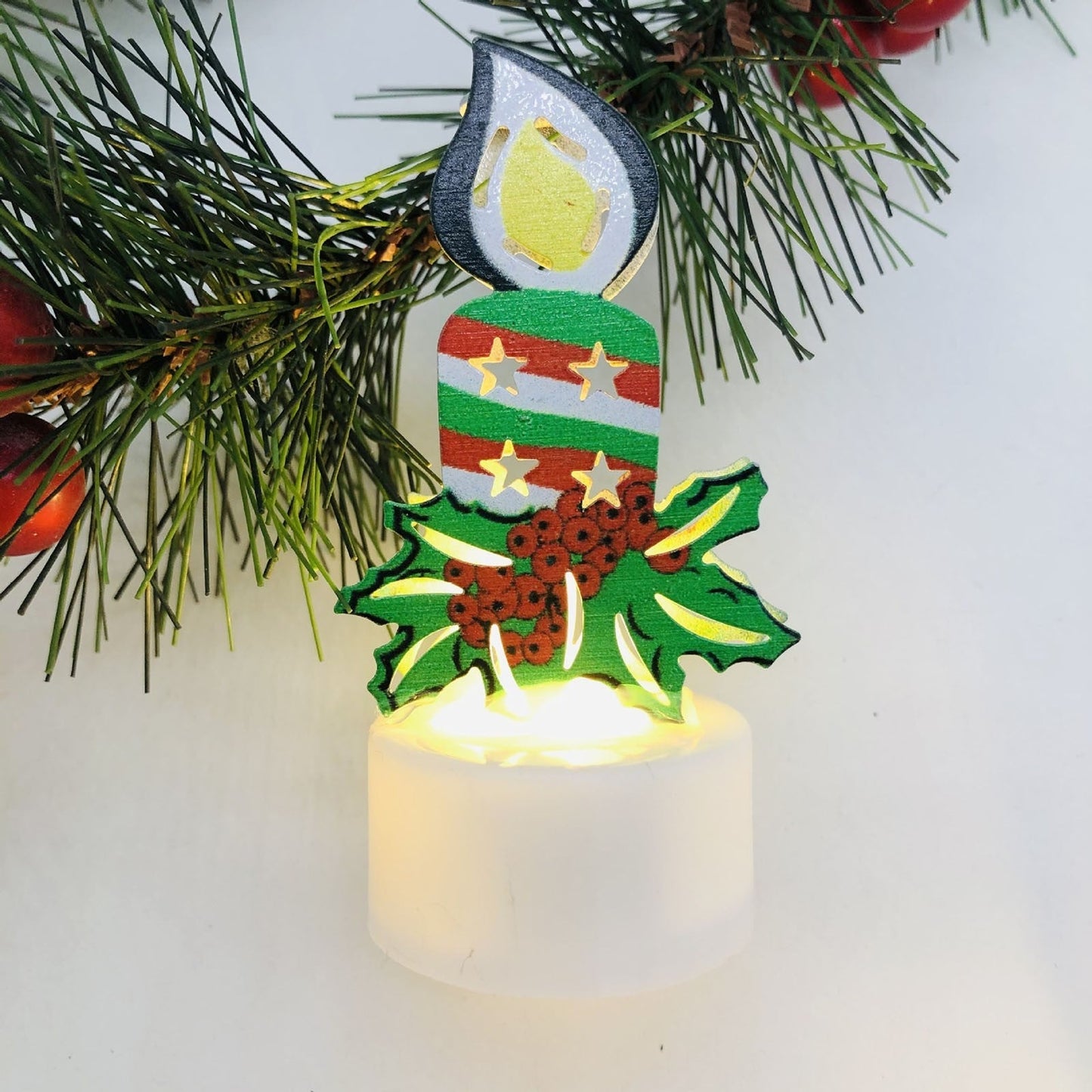 Electronic LED Christmas Candle Lamps – Adorable Santa, Snowman & Tree Night Lights for Festive Home, Party, & Garden Décor