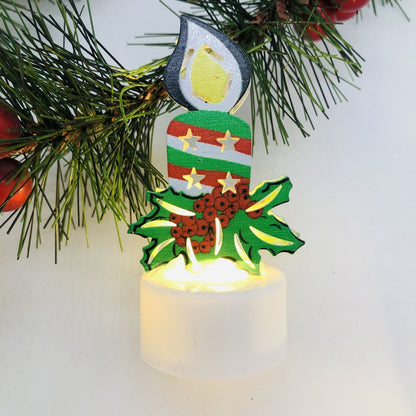 Electronic LED Christmas Candle Lamps – Adorable Santa, Snowman & Tree Night Lights for Festive Home, Party, & Garden Décor