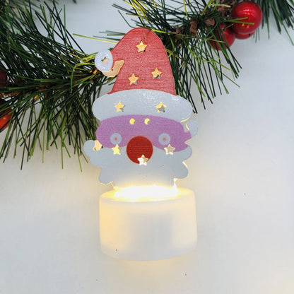 Electronic LED Christmas Candle Lamps – Adorable Santa, Snowman & Tree Night Lights for Festive Home, Party, & Garden Décor
