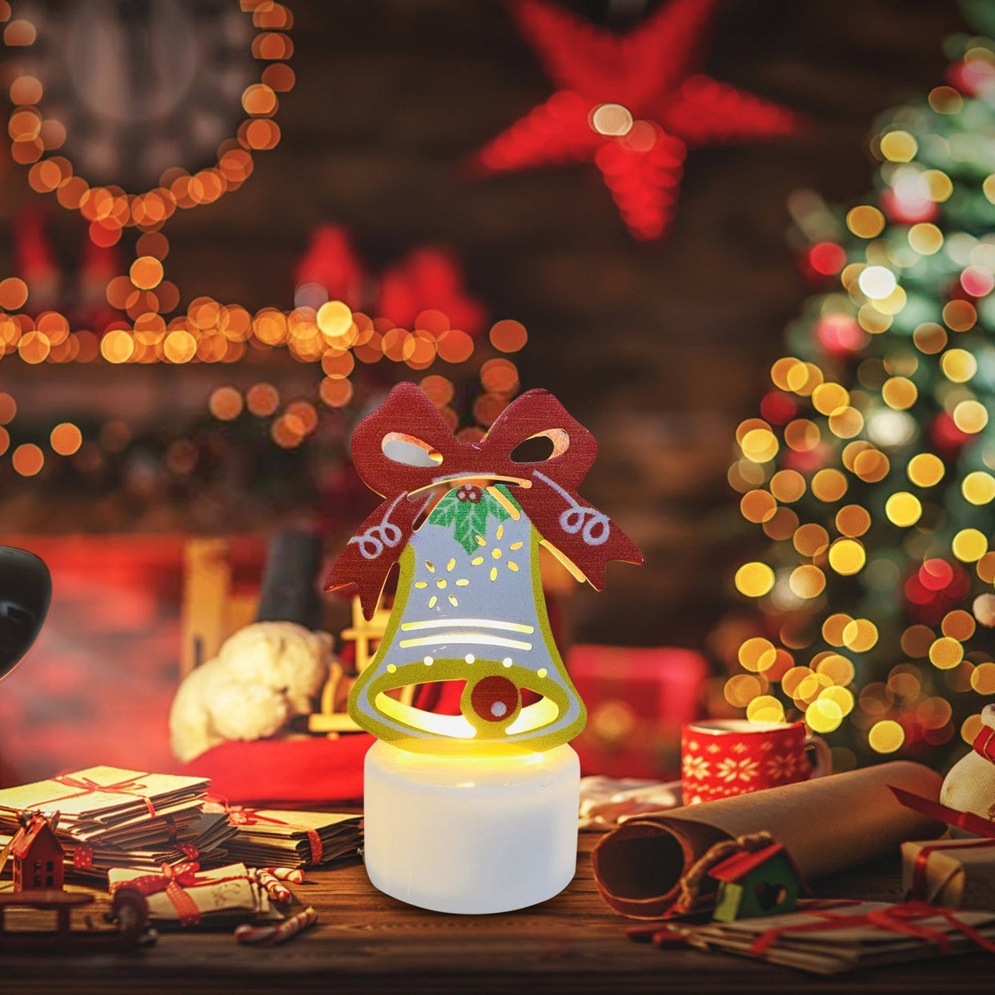 Electronic LED Christmas Candle Lamps – Adorable Santa, Snowman & Tree Night Lights for Festive Home, Party, & Garden Décor