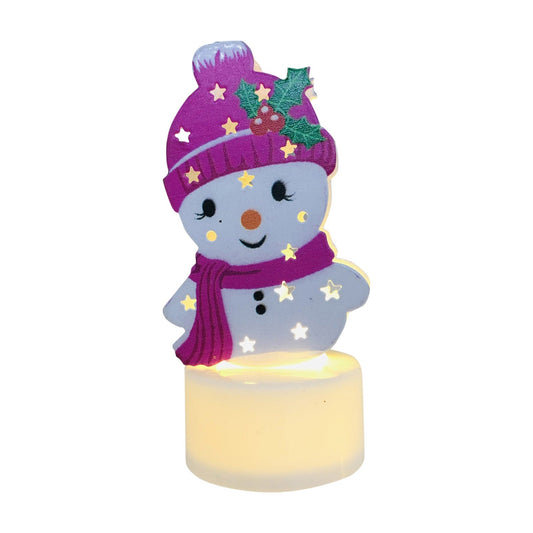 Electronic LED Christmas Candle Lamps – Adorable Santa, Snowman & Tree Night Lights for Festive Home, Party, & Garden Décor