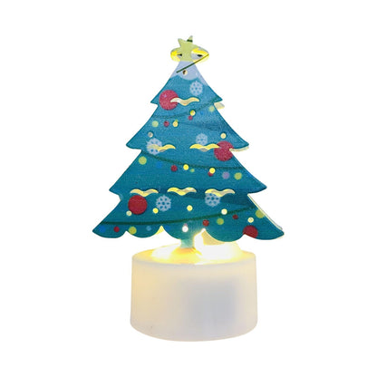 Electronic LED Christmas Candle Lamps – Adorable Santa, Snowman & Tree Night Lights for Festive Home, Party, & Garden Décor
