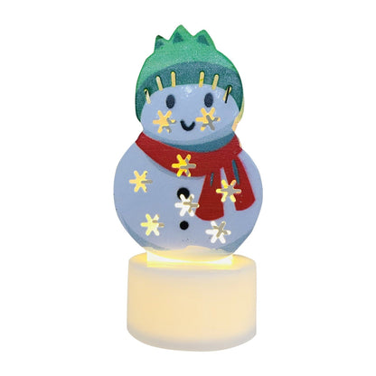 Electronic LED Christmas Candle Lamps – Adorable Santa, Snowman & Tree Night Lights for Festive Home, Party, & Garden Décor