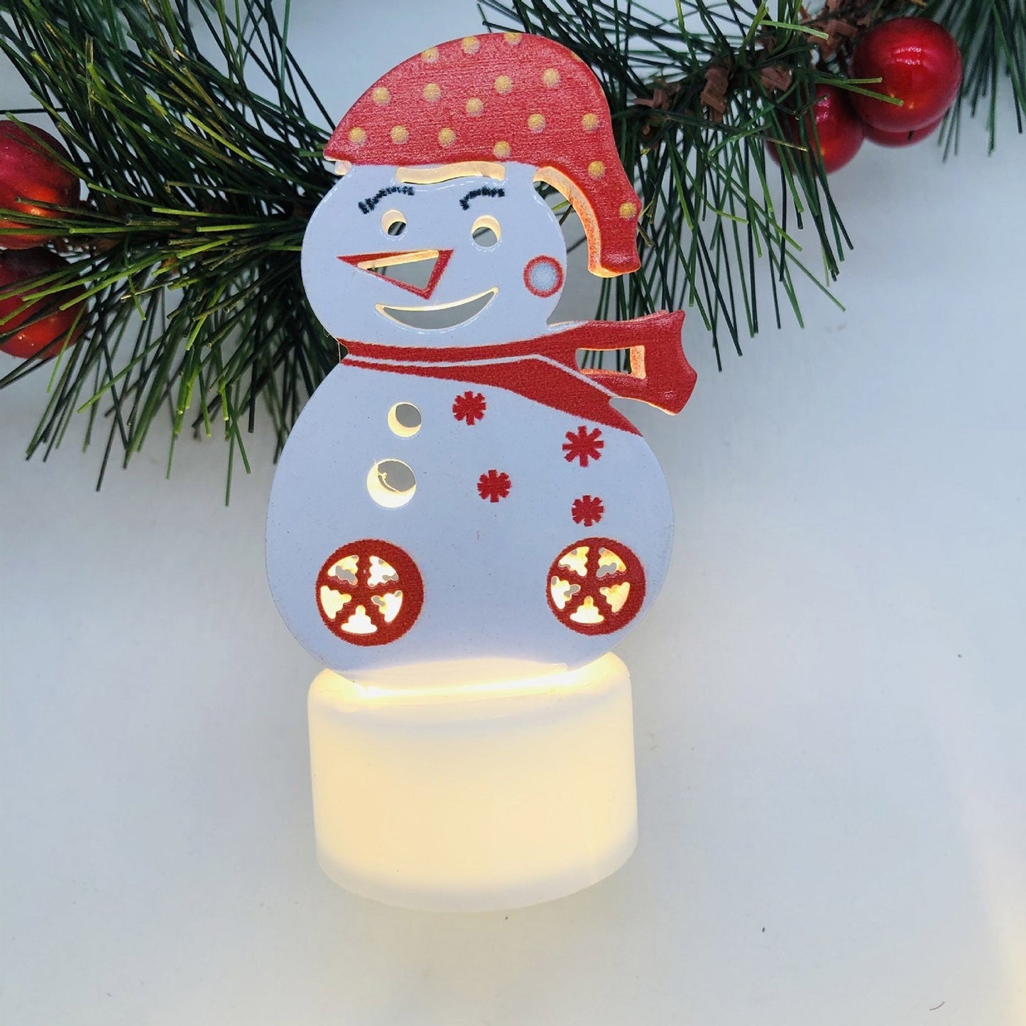 Electronic LED Christmas Candle Lamps – Adorable Santa, Snowman & Tree Night Lights for Festive Home, Party, & Garden Décor