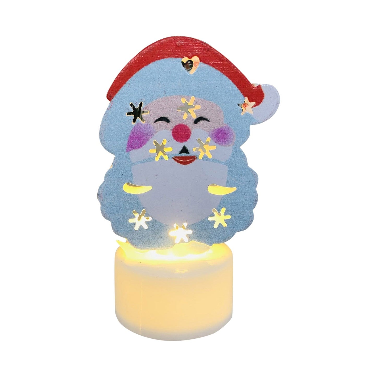 Electronic LED Christmas Candle Lamps – Adorable Santa, Snowman & Tree Night Lights for Festive Home, Party, & Garden Décor