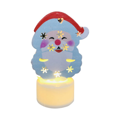 Electronic LED Christmas Candle Lamps – Adorable Santa, Snowman & Tree Night Lights for Festive Home, Party, & Garden Décor
