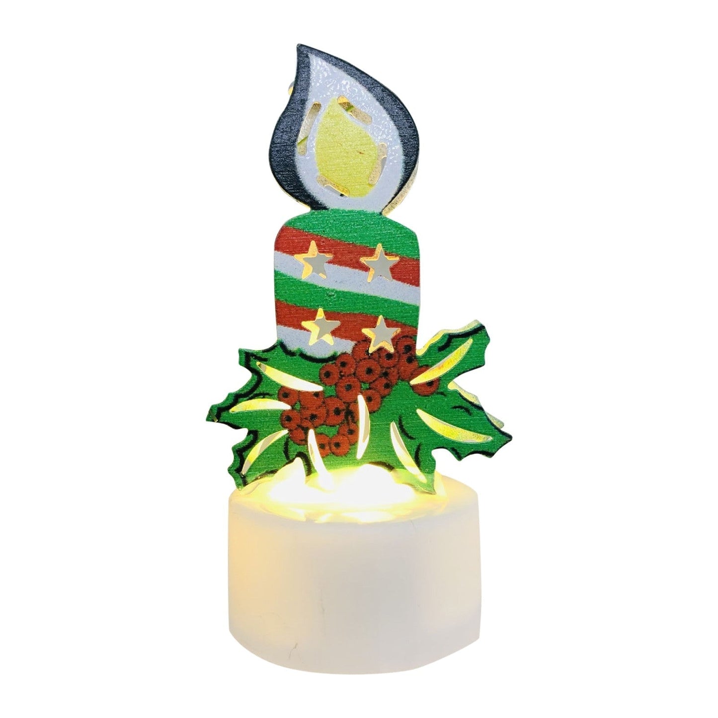 Electronic LED Christmas Candle Lamps – Adorable Santa, Snowman & Tree Night Lights for Festive Home, Party, & Garden Décor