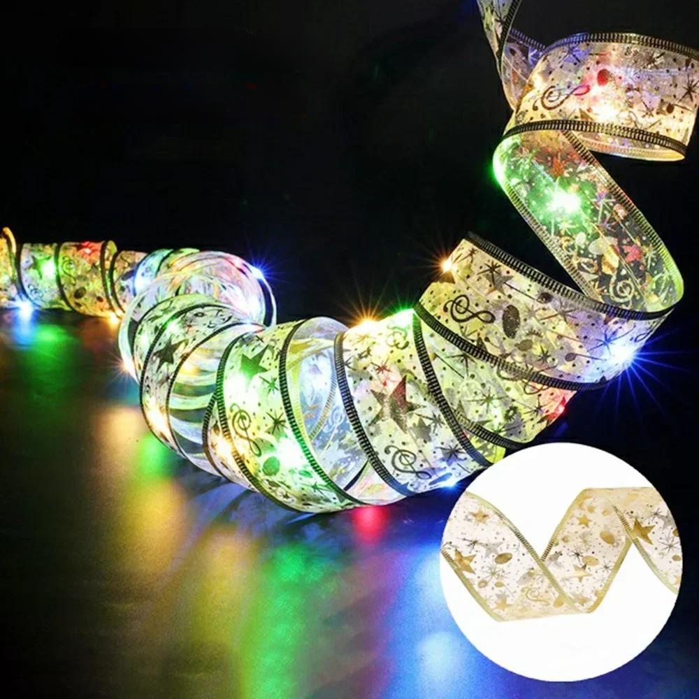 Enchanting Ribbon Fairy Lights – Christmas Tree Ornaments & Home Décor for a Magical New Year’s Celebration!