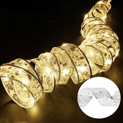 Enchanting Ribbon Fairy Lights – Christmas Tree Ornaments & Home Décor for a Magical New Year’s Celebration!