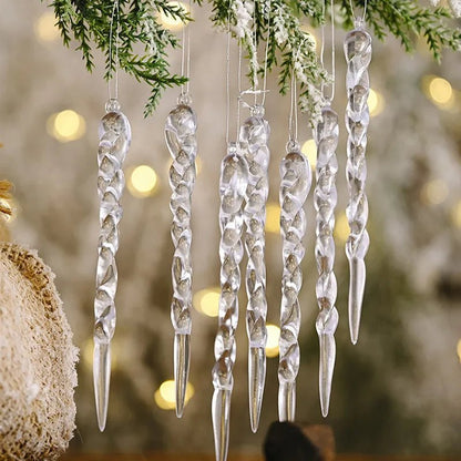 Faux Icicle Christmas Ornaments – Winter Wonderland Tree Decorations for Parties & New Year Charm