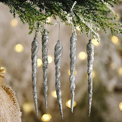 Faux Icicle Christmas Ornaments – Winter Wonderland Tree Decorations for Parties & New Year Charm