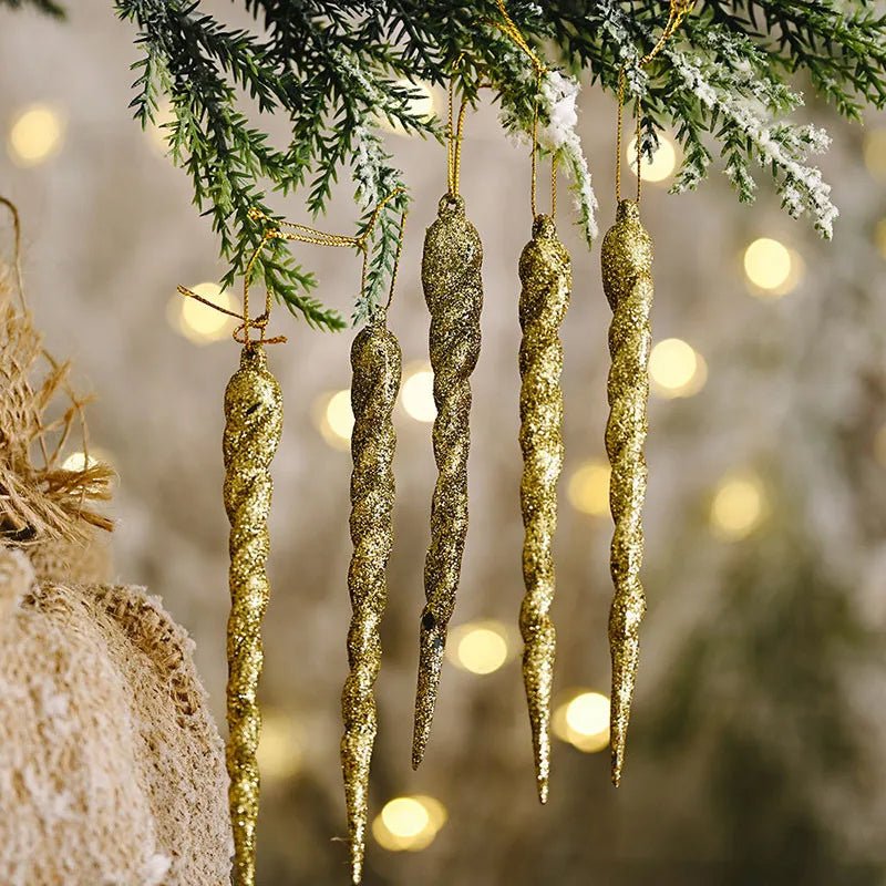 Faux Icicle Christmas Ornaments – Winter Wonderland Tree Decorations for Parties & New Year Charm
