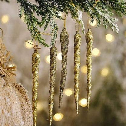 Faux Icicle Christmas Ornaments – Winter Wonderland Tree Decorations for Parties & New Year Charm