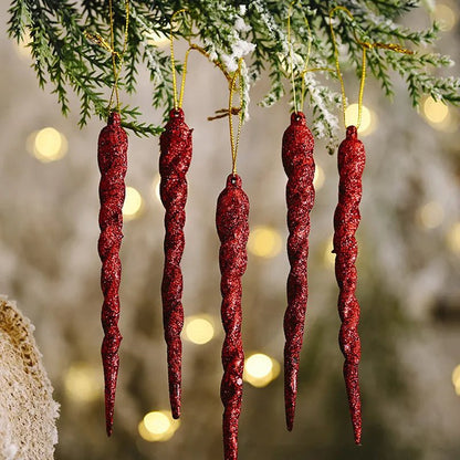Faux Icicle Christmas Ornaments – Winter Wonderland Tree Decorations for Parties & New Year Charm