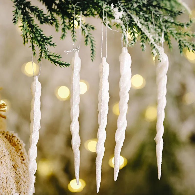 Faux Icicle Christmas Ornaments – Winter Wonderland Tree Decorations for Parties & New Year Charm