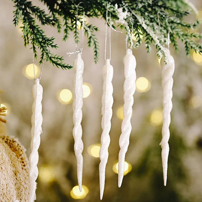 Faux Icicle Christmas Ornaments – Winter Wonderland Tree Decorations for Parties & New Year Charm
