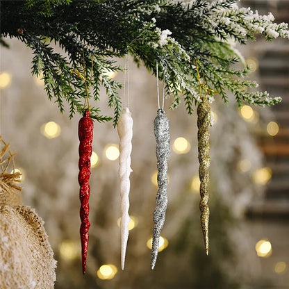 Faux Icicle Christmas Ornaments – Winter Wonderland Tree Decorations for Parties & New Year Charm