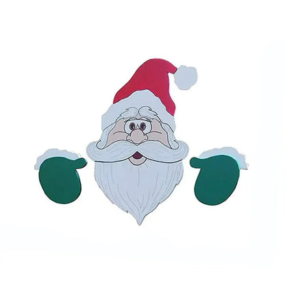 Fence Panel Christmas Decor – Adorable Santa, Snowman, and Reindeer Peekers for Whimsical Indoor and Outdoor Christmas Charm