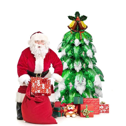 Festive Standing Christmas Tree Balloon – Shimmering Aluminum Film Decoration for Holiday Parties & Cheerful Home Décor