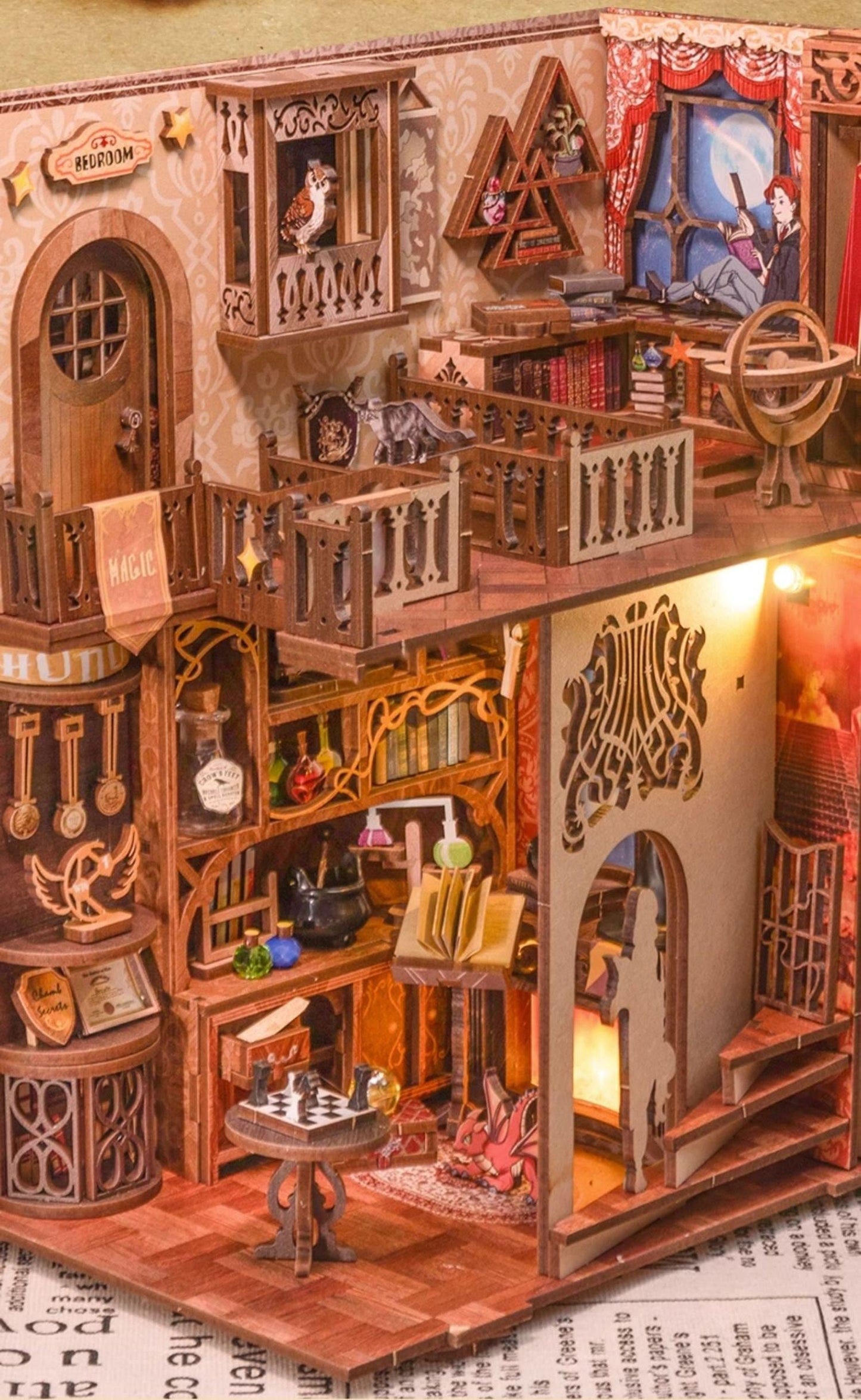 Flame Common Room | DIY Wizard Book Nook | Inspired by the world of wizards , witches and magic -