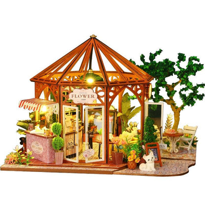 Flower House Coffee Shop DIY Miniature House Kit