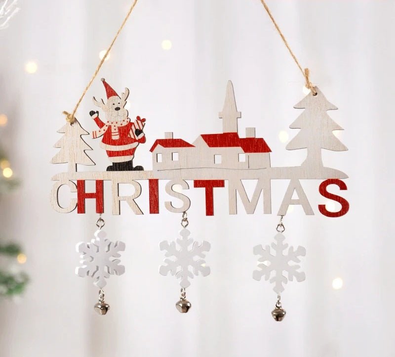 Gnome Santa Claus Wooden Hanging Ornament Signage – Festive Christmas Decoration for Home, Door, and Tree, Perfect for Holiday Cheer